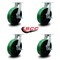 Service Caster 10 Inch Heavy Duty Green Poly on Cast Iron Swivel Caster Set with Brakes, 4PK SCC-KP92S1030-PUR-GB-SLB-4 - alternate 6